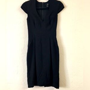 H&M Cap Sleeve Sheath Dress 4 Black “Perfect Little Black Dress” Fall Holiday